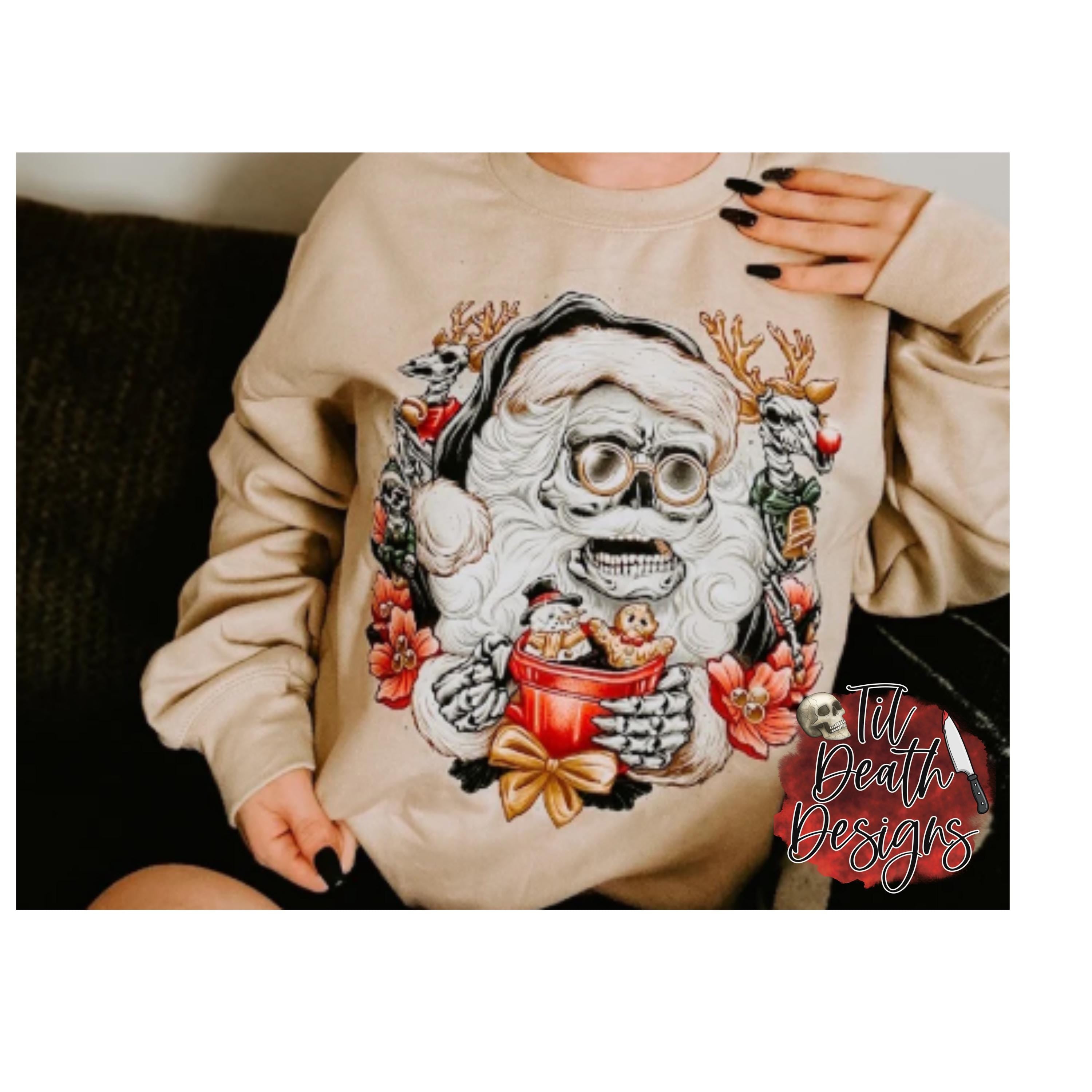 Skellie Santa Shirt |  Spooky Holiday Tee | Gothic Christmas Shirt | Horrorcore Apparel | Dark Humor Gift