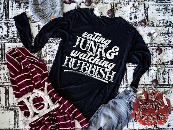 Eating Junk and Eating Rubbish Shirt | Funny Retro Tee |Christmas humor