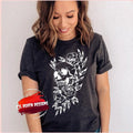 Skull and Roses Shirt | Gothic Floral T-Shirt | Dark Aesthetic Clothing | Horrorcore Apparel | Spooky Romantic Tee | Alternative Fashion