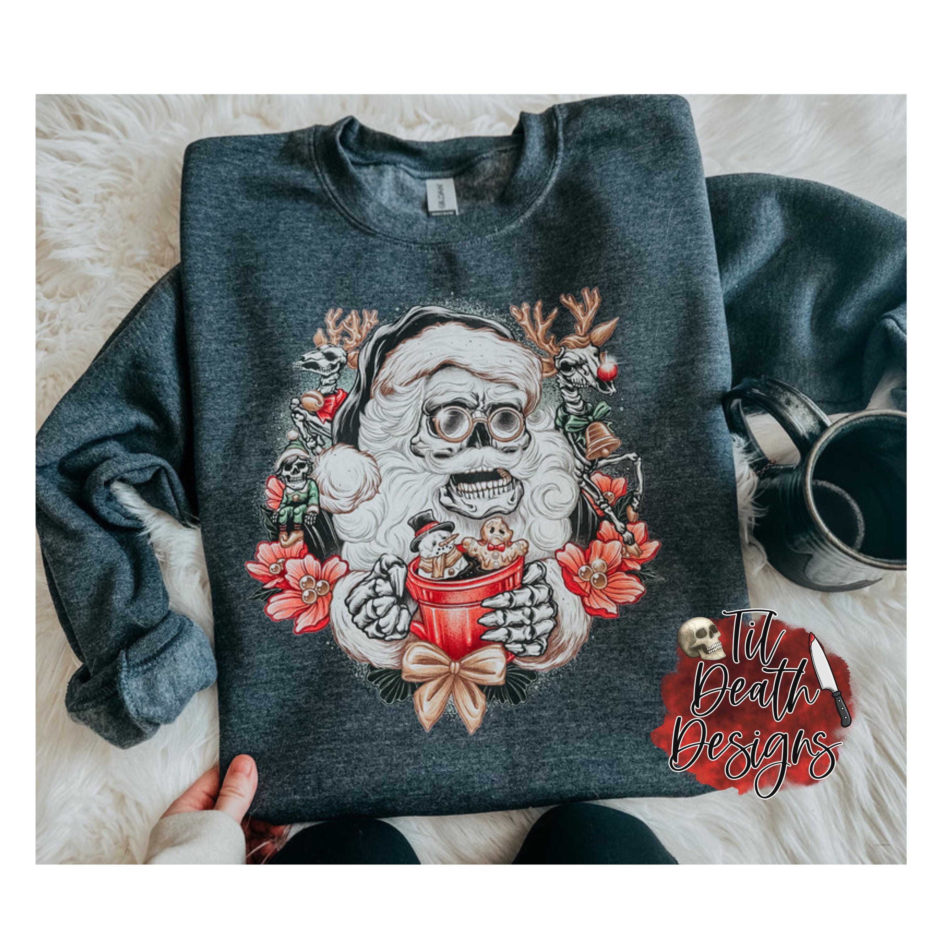 Skellie Santa Shirt |  Spooky Holiday Tee | Gothic Christmas Shirt | Horrorcore Apparel | Dark Humor Gift